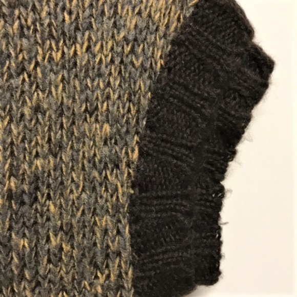 Vintage Day Trip Brown Gray Fuzzy Acrylic Wool Knit Boxy Tunic Sweater Size M - Picture 4 of 6